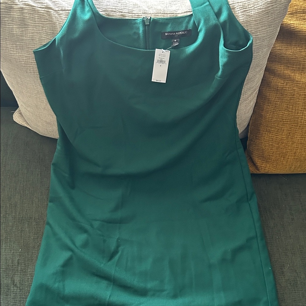 Banana Republic Emerald Green Sleeveless Sheath Dress
